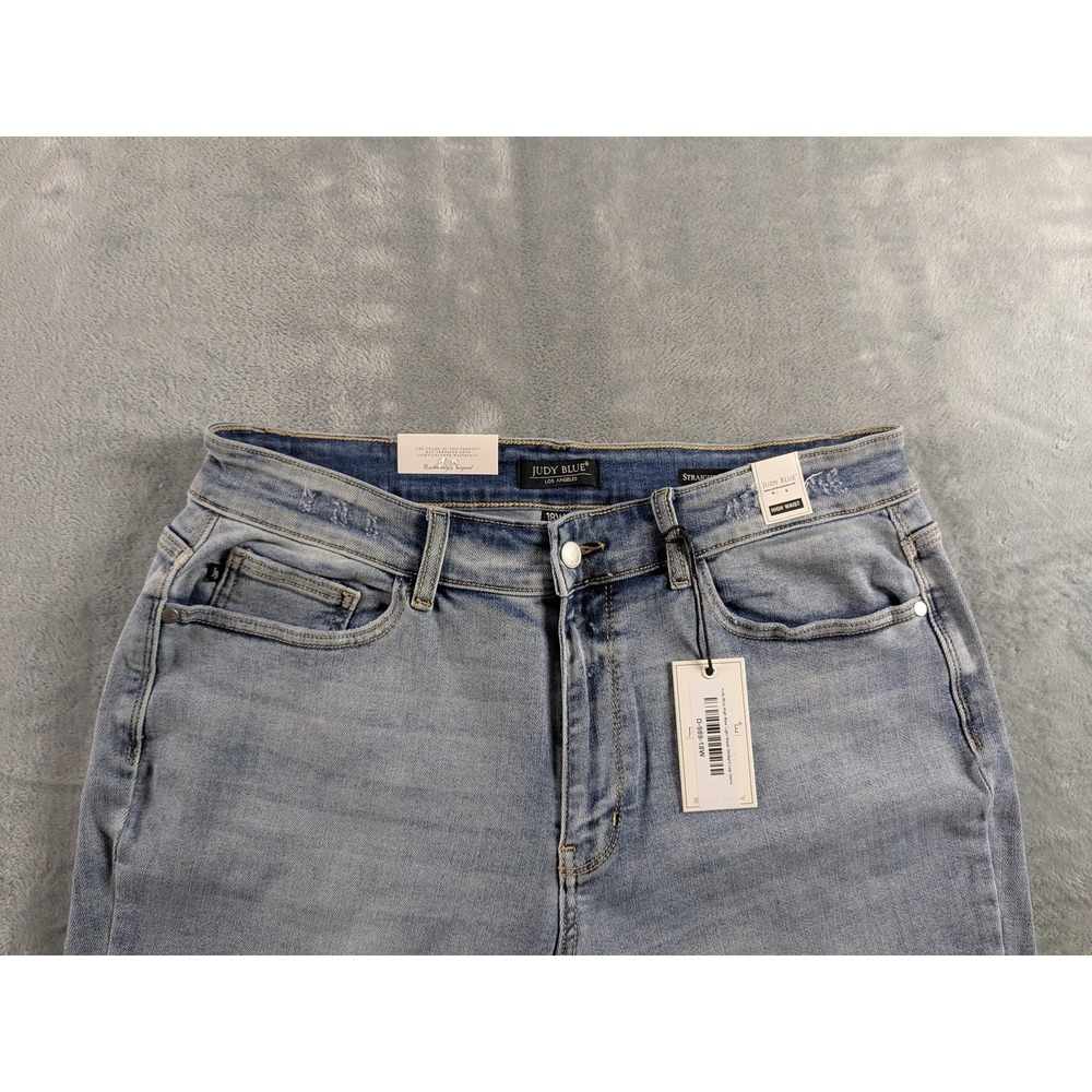 Judy Blue Jeans Womens 18W Blue High Waist Straight Fit Light Wash Stretch - Picture 2 of 15